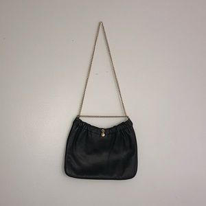 Black Purse with Gold Chain